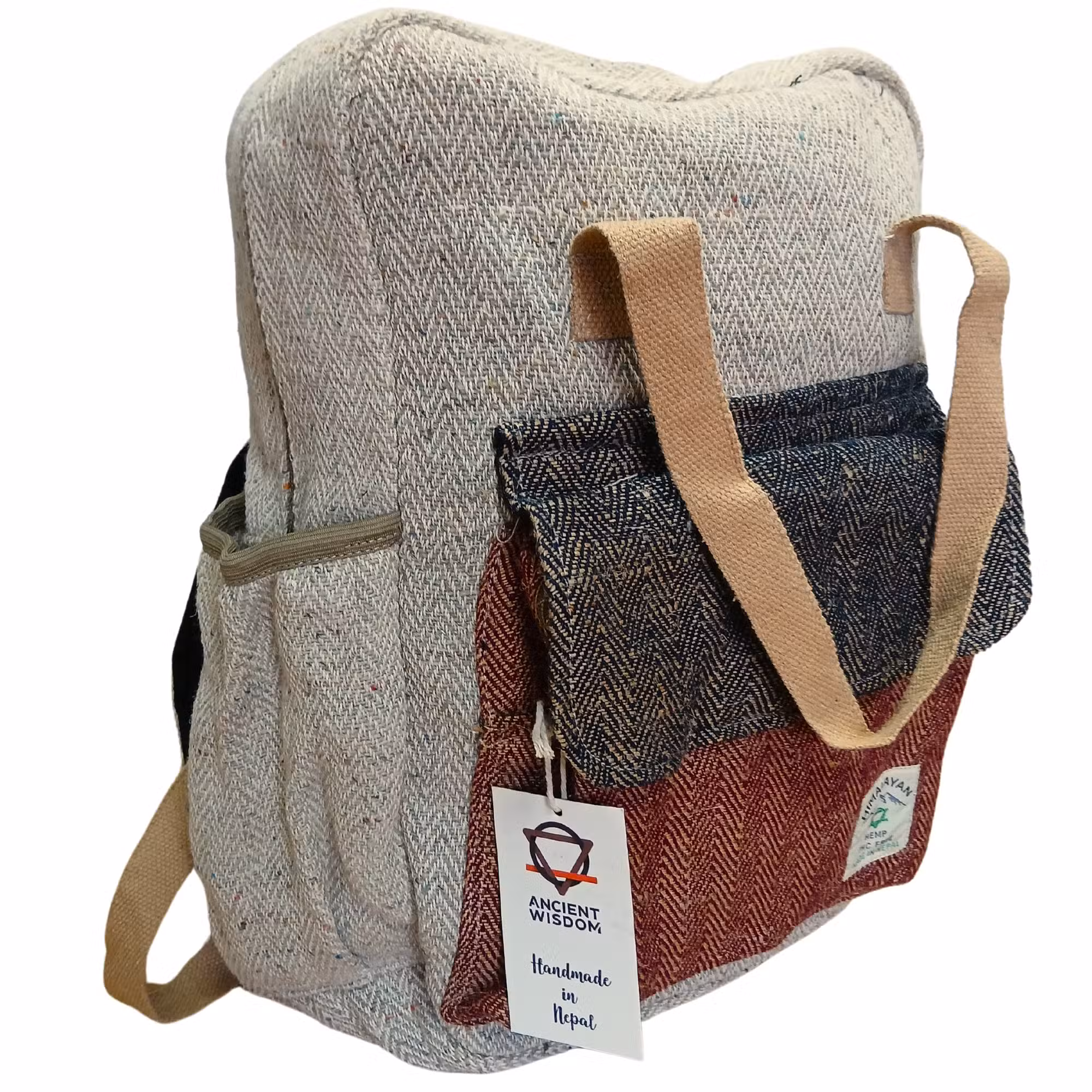 Äventyrsryggsäck av hampa – 39 × 27 × 12 cm