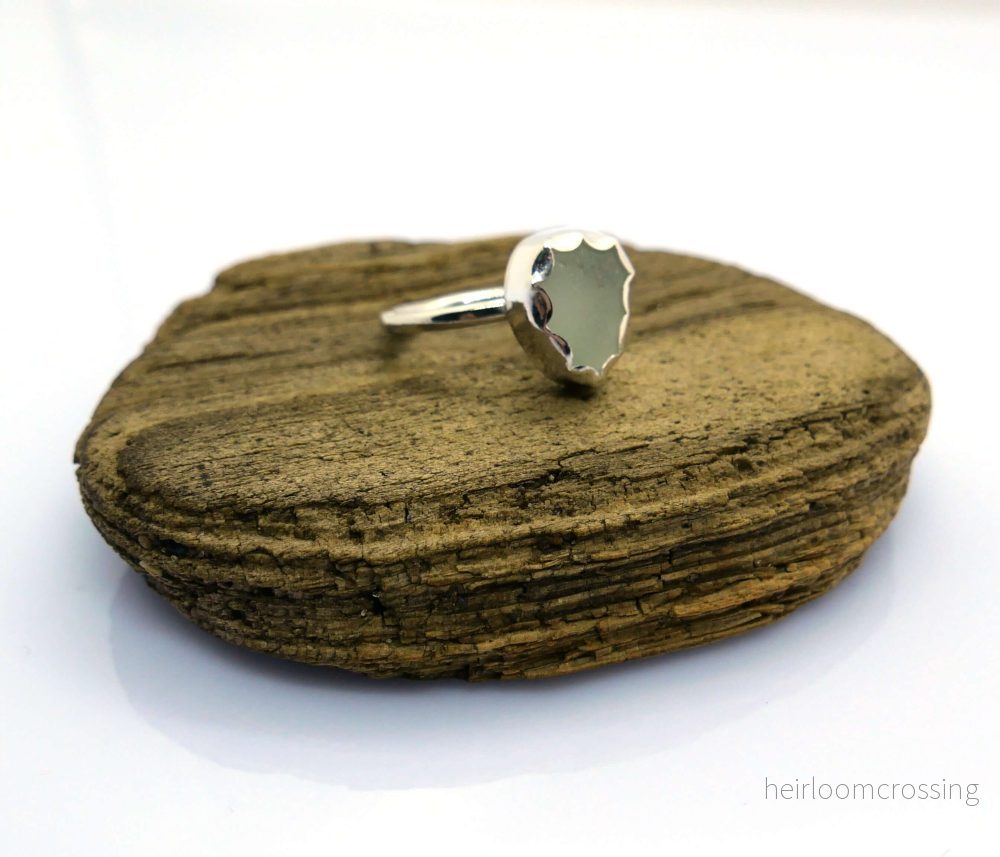 Silverring med strandglas Fyr - Bild 3
