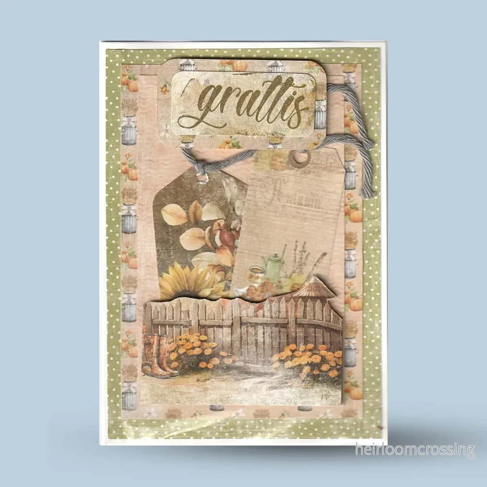 Gratulationskort A6: ”Grattis”, staket Gratulationskort A6: ”Grattis”, staket