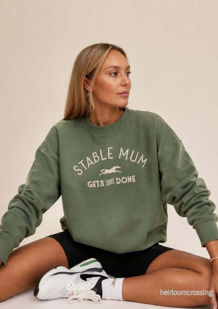 Stable Mum Oversize Sweatshirt, Grön Stable Mum Oversize Sweatshirt, Grön