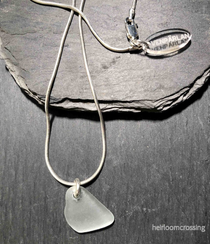 Silverhalsband med strandglas Bimini - Bild 2