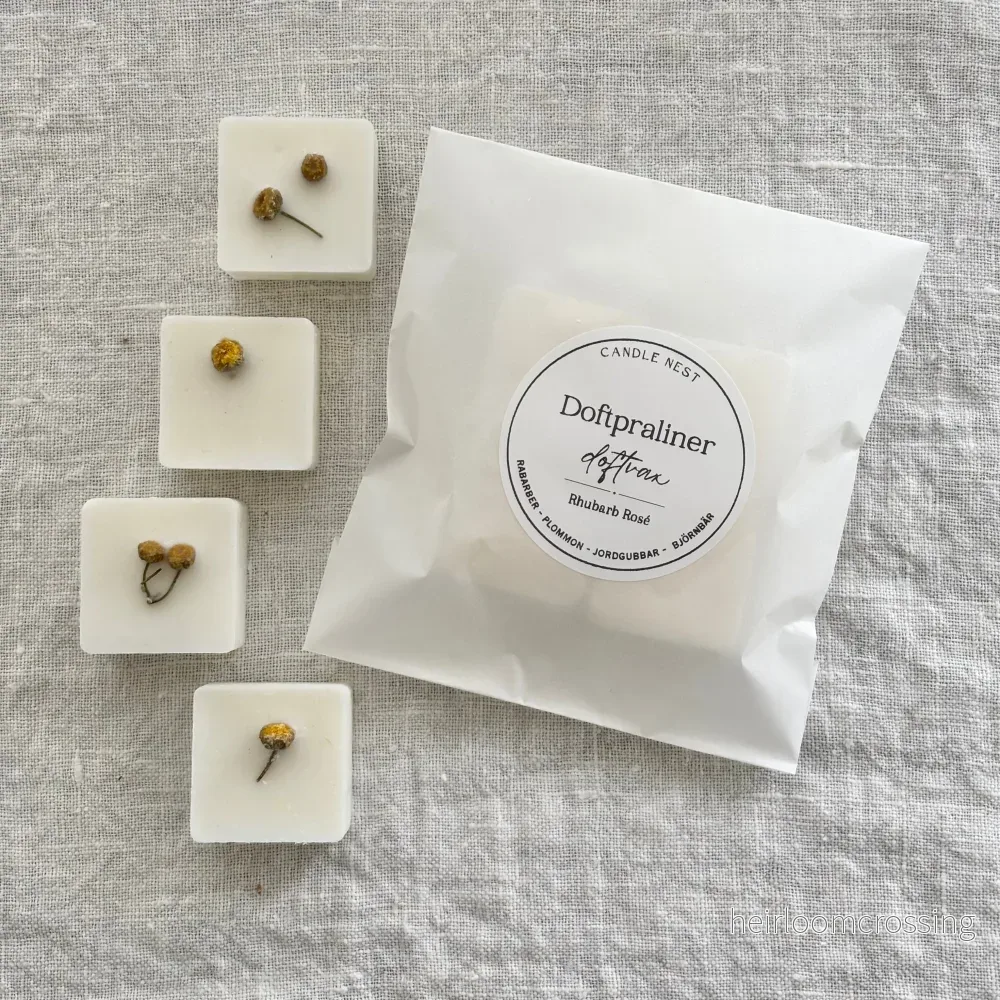 Doftvax – rabarber & jordgubbar för aromalampa – Rhubarb Rosé (4 Doftpraliner™ )