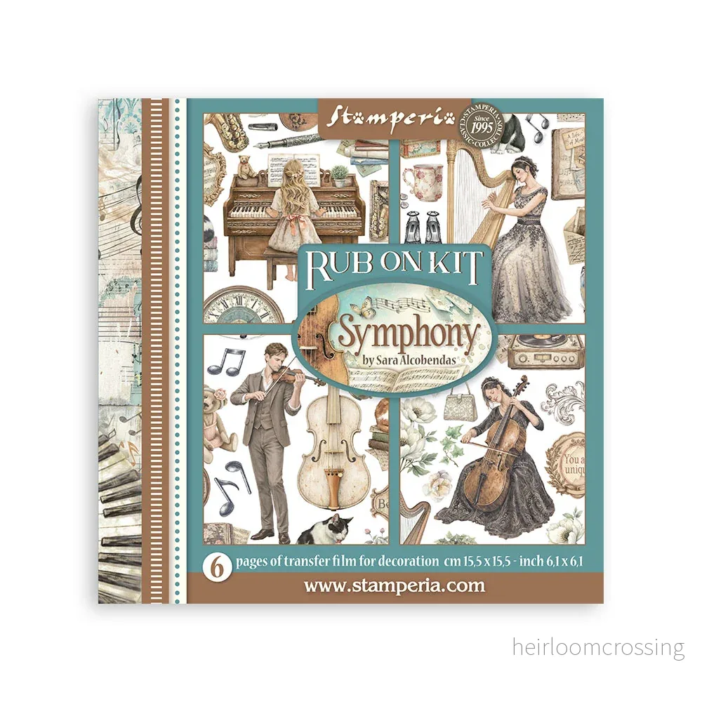 Printed Decorative Rub on kit for Art and Craft cm 15,5×15,5 – Symphony