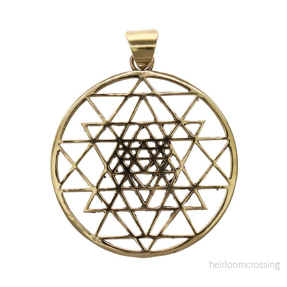 Sri Yantra brons hänge