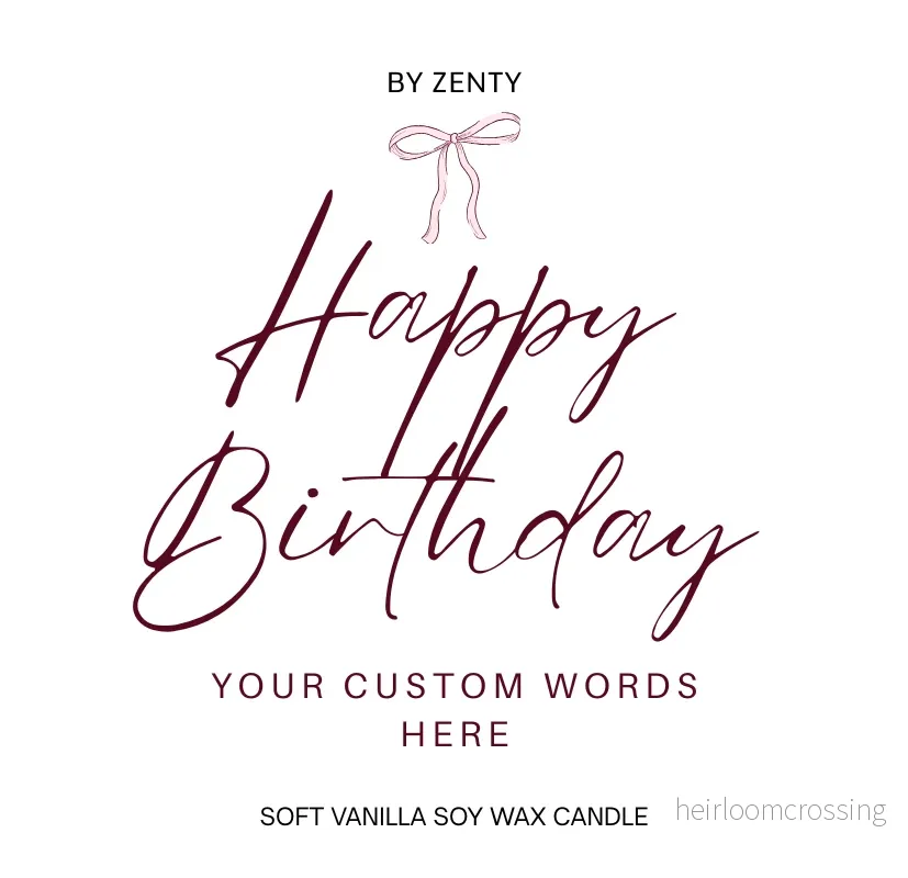 Personalised Happy Birthday Bow Scented Candle