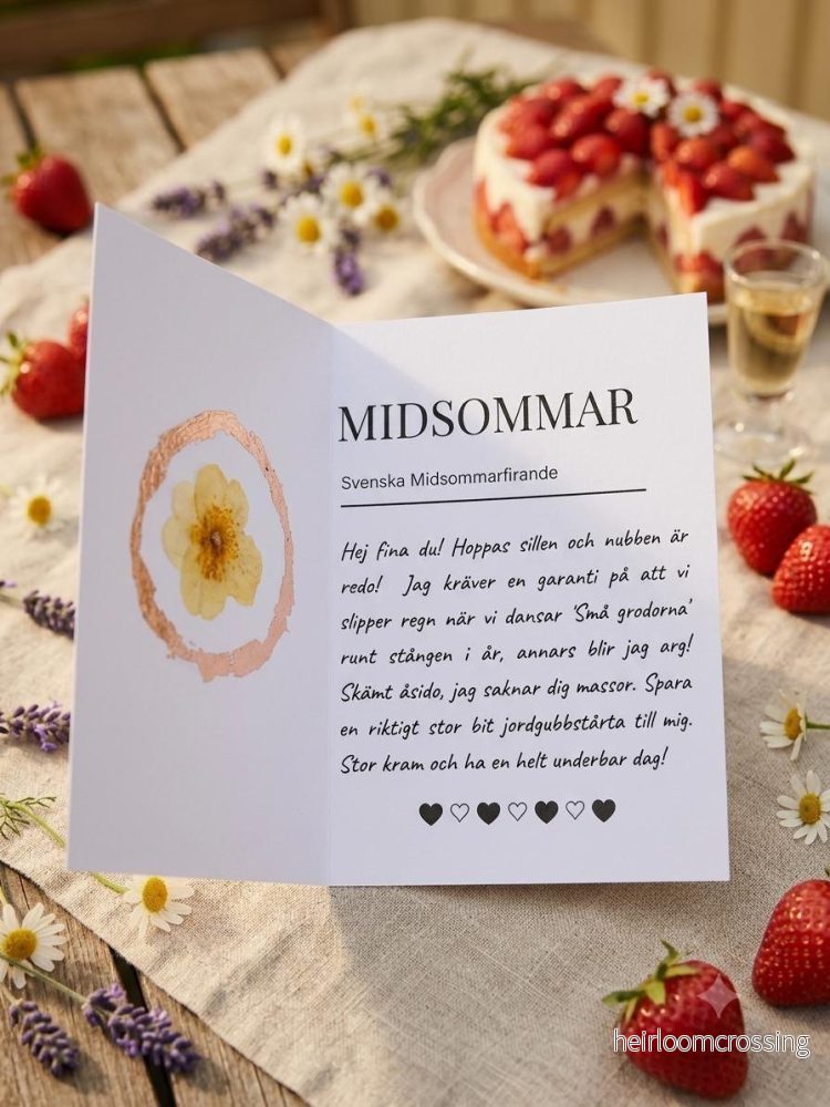 The Forever Meadow" Real Pressed Flower A5 Gold Foil Card - Bild 3