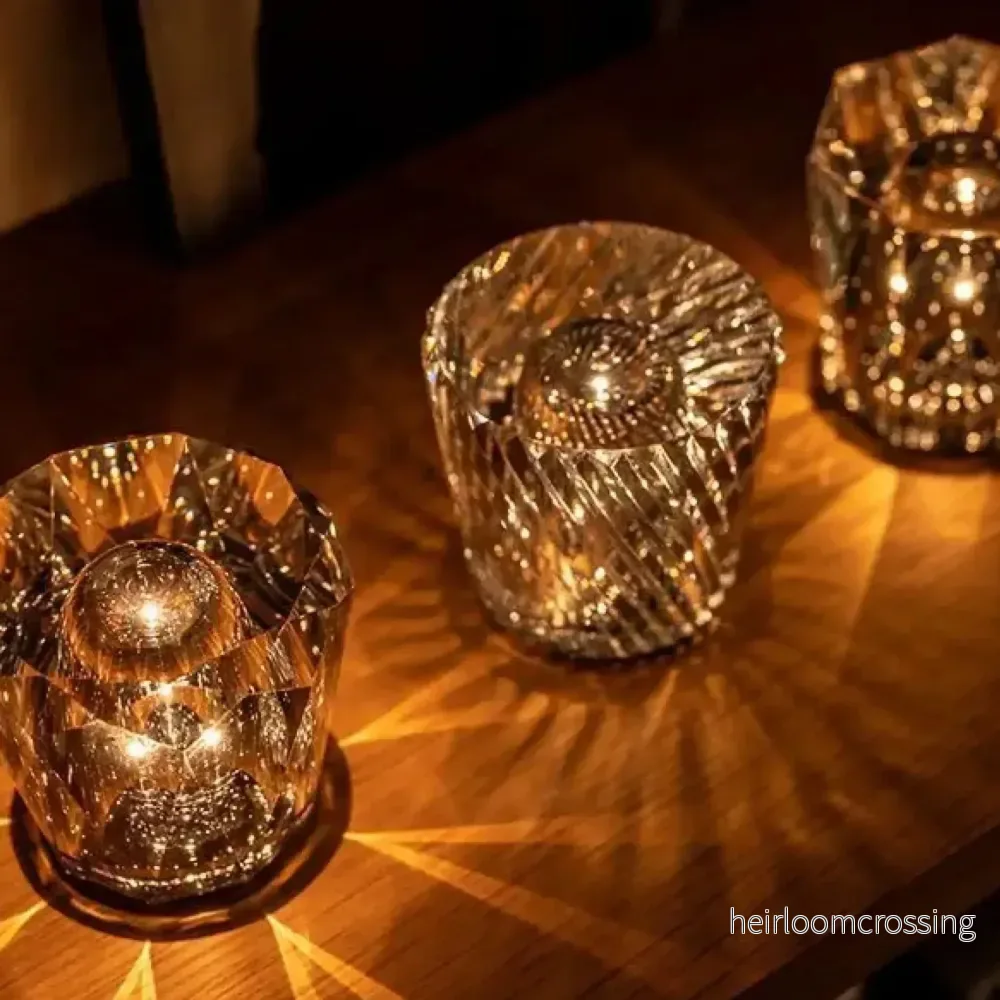 Lyxig uppladdningsbar diamant-kristall-bordslampa – Lumière Diamant