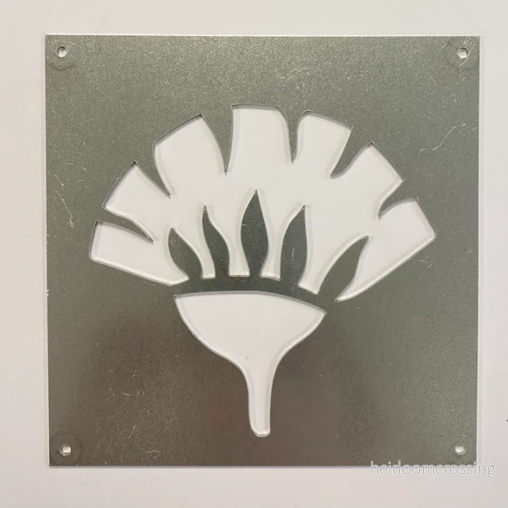 Prydnadsplatta Tistel 15 x 15 – zink