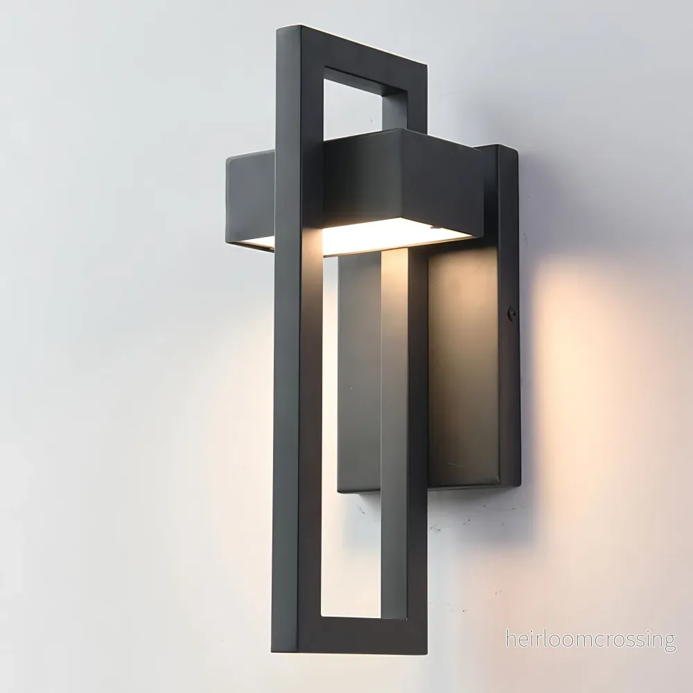 Utomhusvägglampa Marshall – modern svart fasadlampa i rostfritt stål