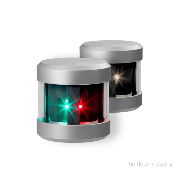 Trefärgad LED ljus med ankarljus 2nm, silver