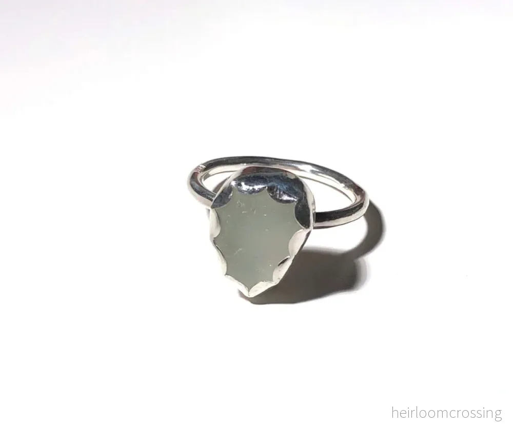 Silverring med strandglas Fyr - Bild 2