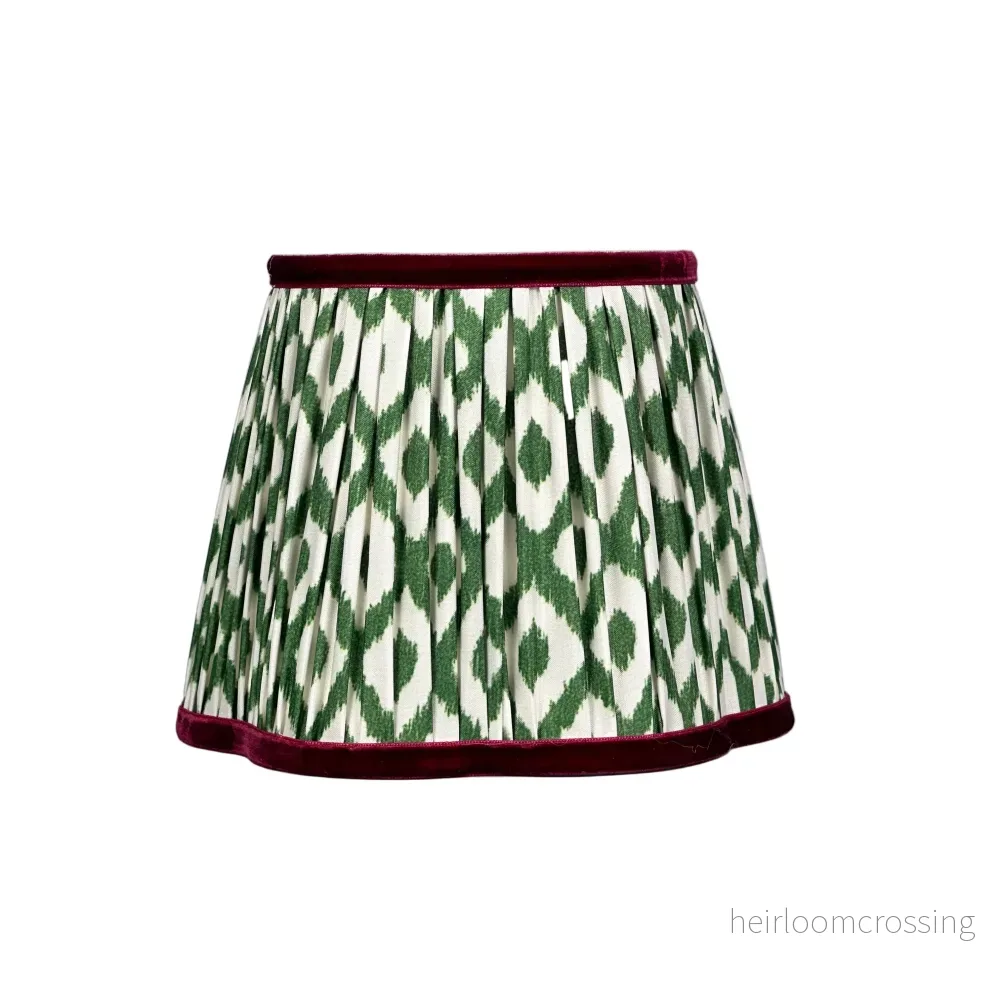 Athena Silver Rechargeable Table Lamp (Green Ikat Velvet Trim) - Bild 2