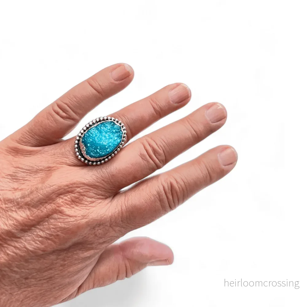 Druzy agat statementring nr 1 Druzy agat statementring nr 1