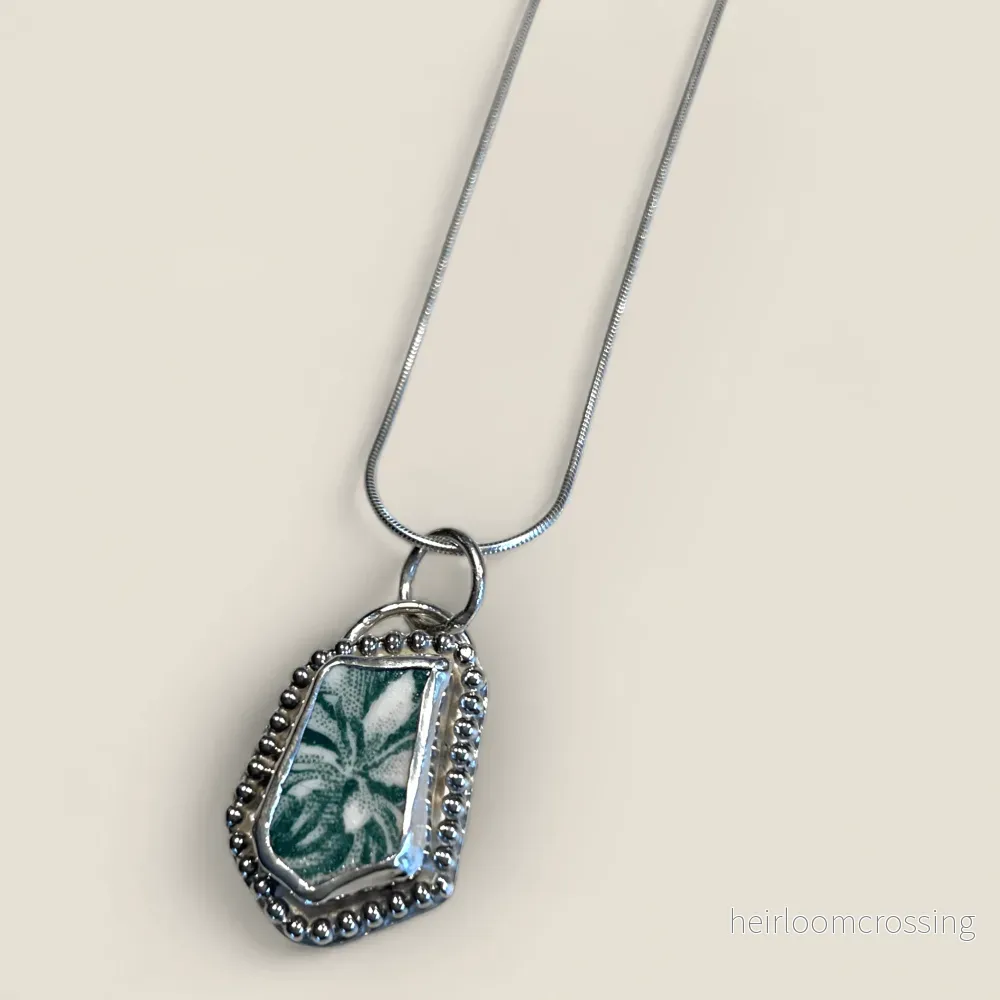 Silverhalsband med porslin Molly - Bild 3