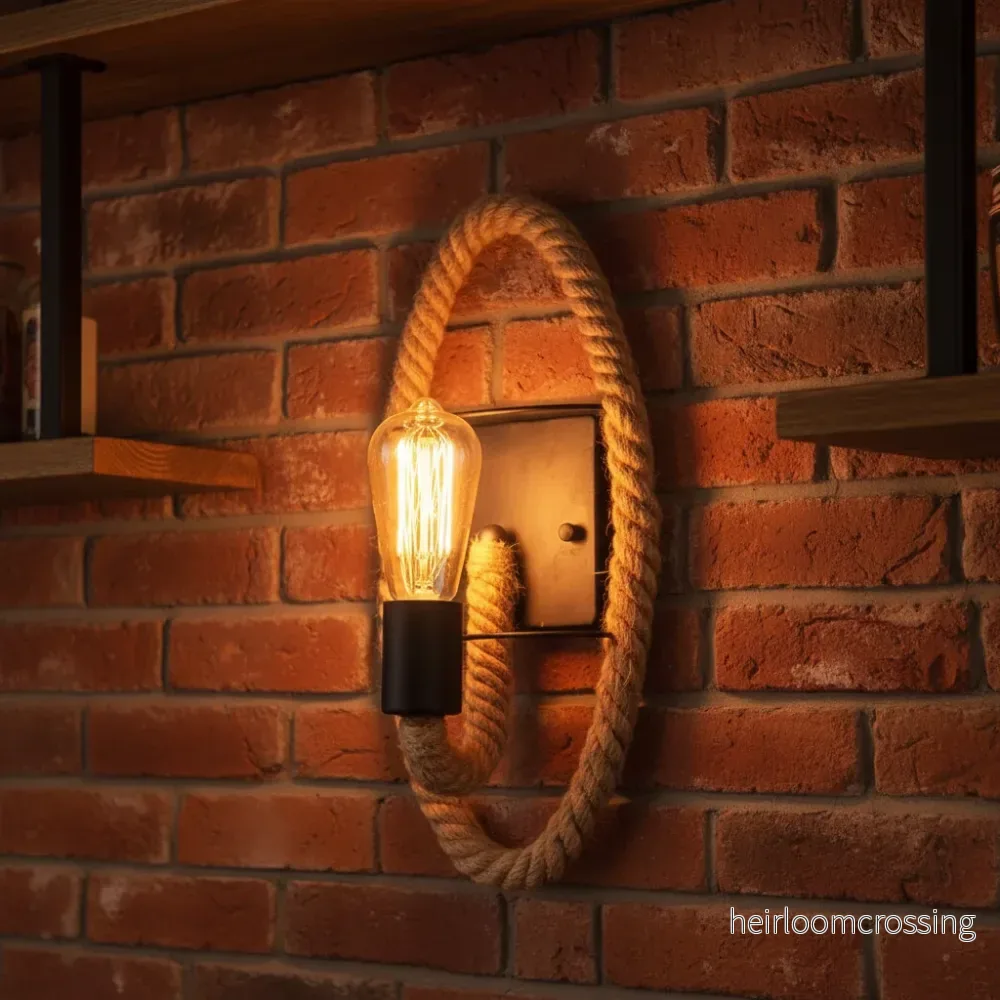 Vintage stil väggbelysning - RopeLuma