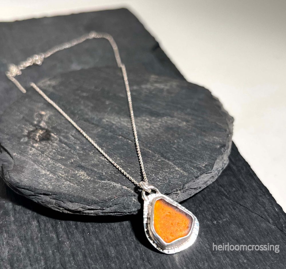 Silverhalsband med strandglas Lätta - Bild 3
