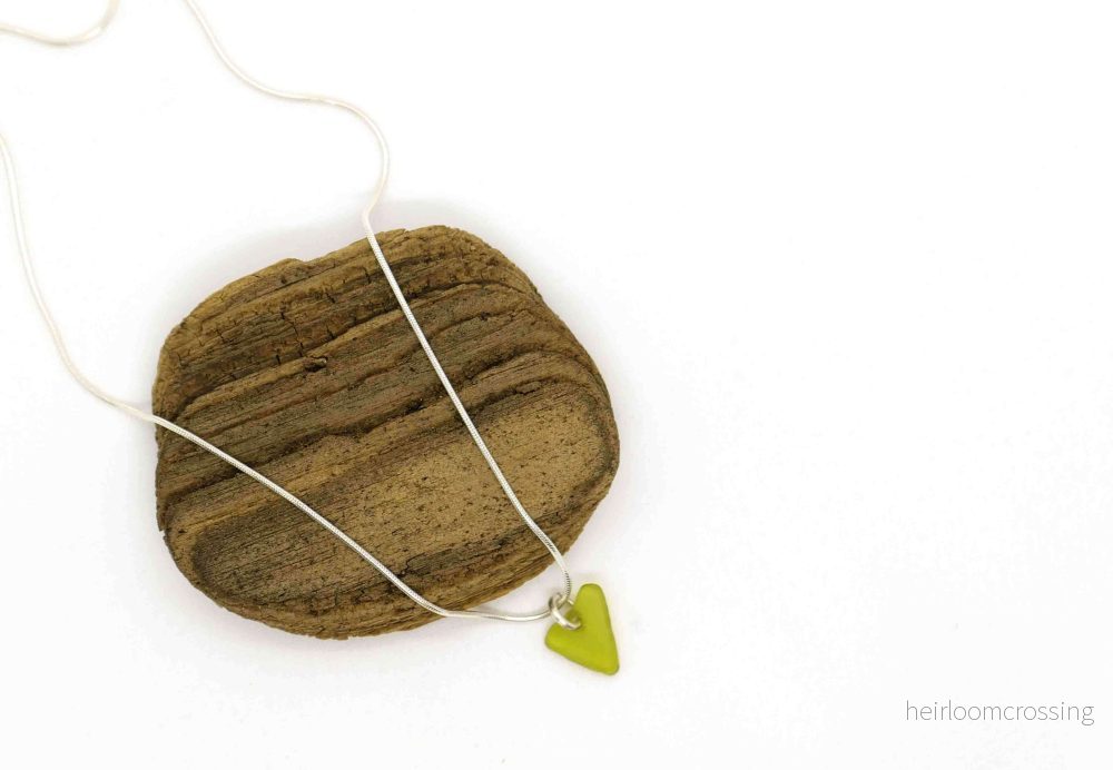 Silverhalsband med strandglas Bidevind - Bild 2