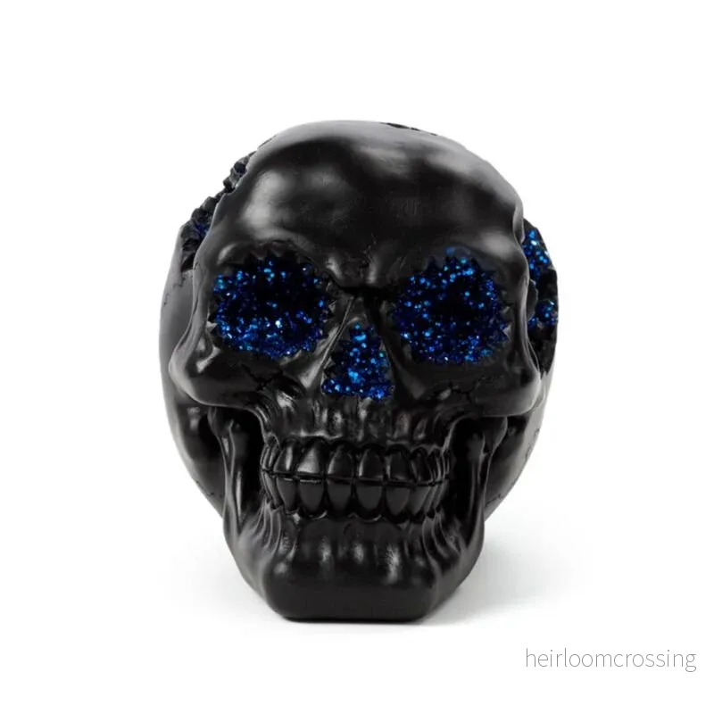 Black Geode Skull Blue Black Geode Skull Blue