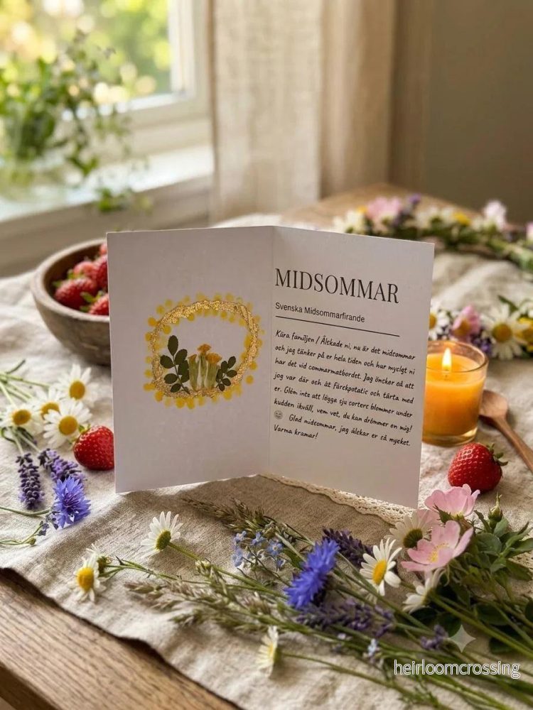 The Forever Meadow" Real Pressed Flower A5 Gold Foil Card - Bild 2