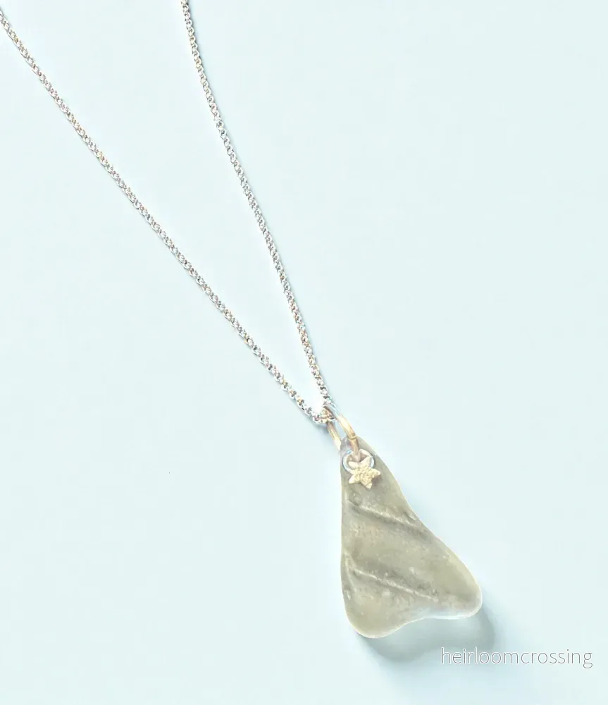 Silverhalsband med strandglas Strand-1 - Bild 3