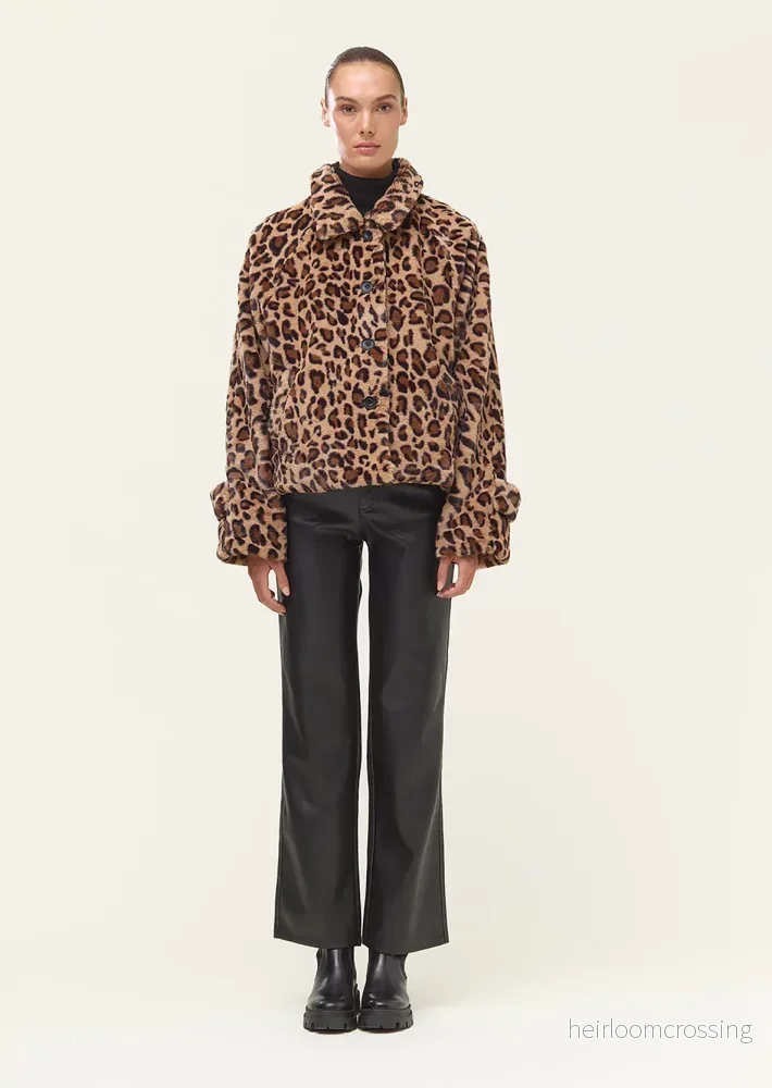 HOLLIES GRACE LEOPARDMÖNSTRAD JACKA