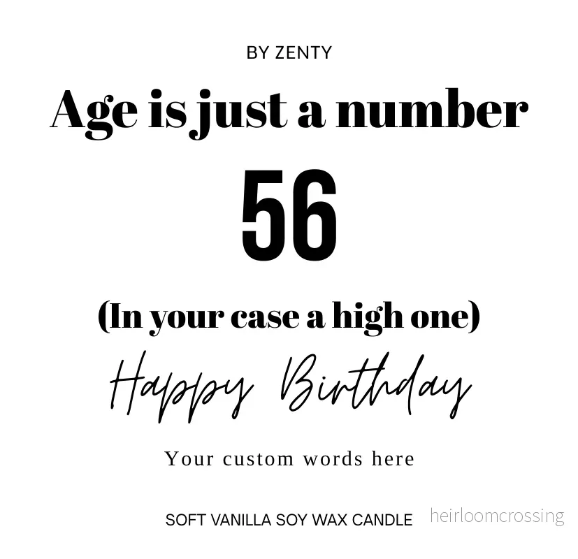 Personalised Age is just a number Scented Candle Age Personalised Age is just a number Scented Candle Age