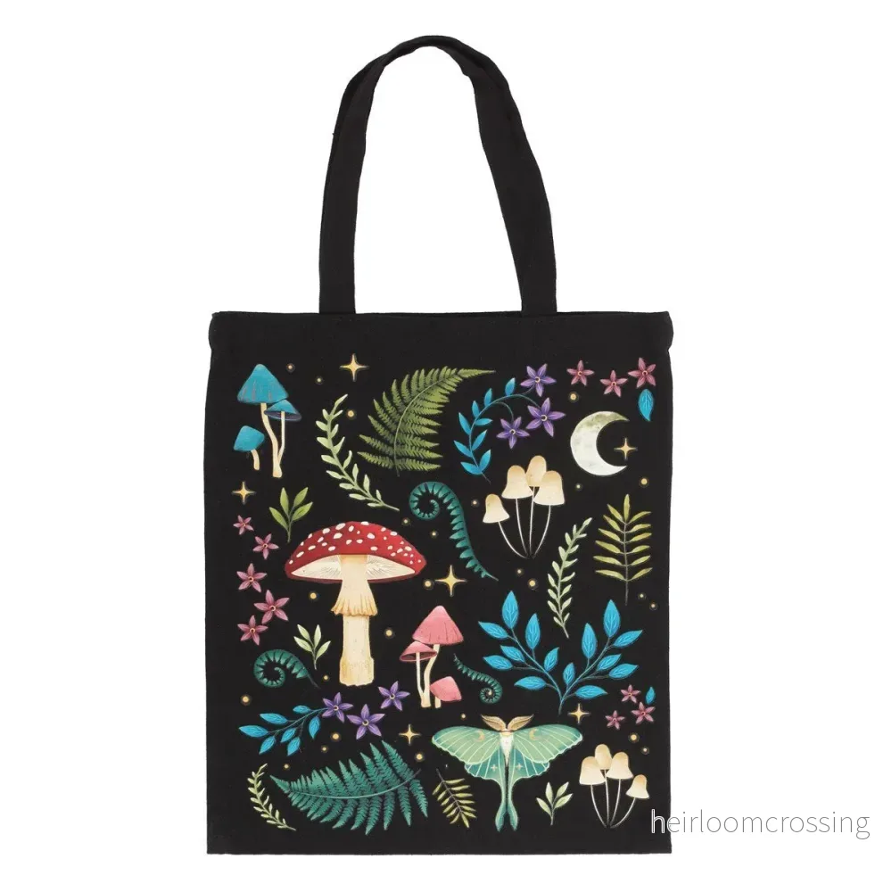 Dark Forest Mushroom & Moth Tote Bag - Bild 2