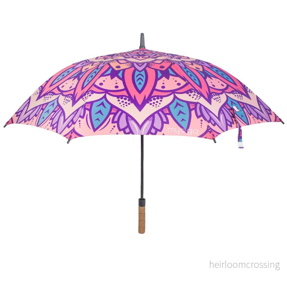 Myga Mandala-paraply med korkhandtag – ca 114 cm
