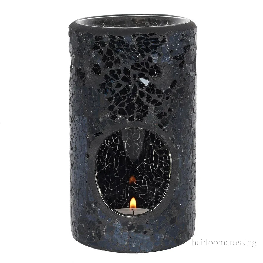 Black Crackle Pillar Oil Burner & Wax Warmer - Bild 2