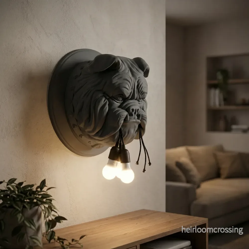 Dekorativ skulpturerad vägglampa - Bulloxen