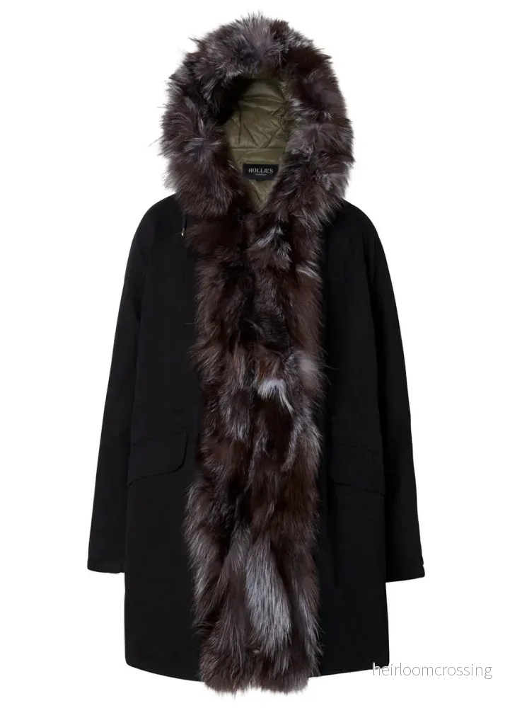 HOLLIES Milano Parkas Black/Silver fox