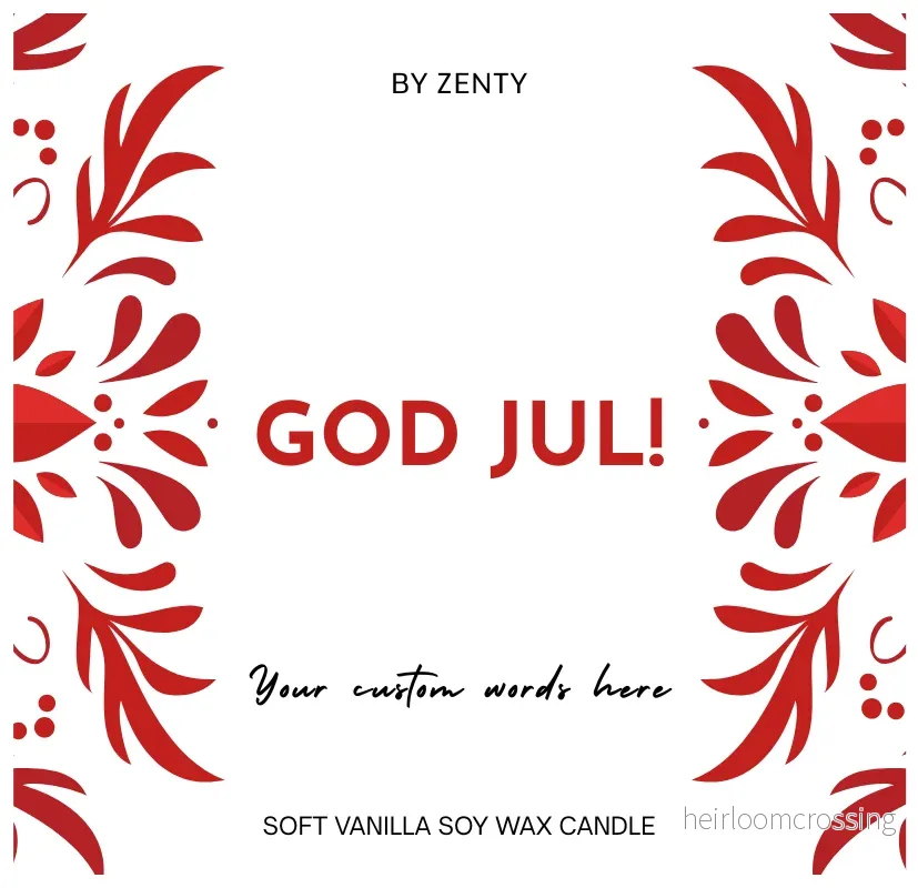 Personalised God Jul Christmas Pattern Scented Candle - Bild 2