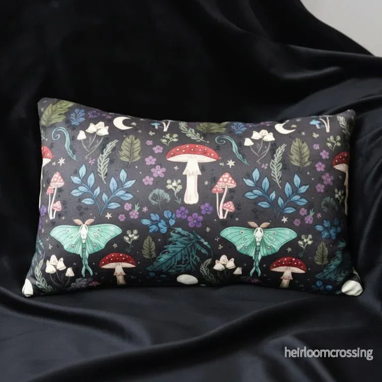 Dark Forest Mushroom & Moth Cushion Dark Forest Mushroom & Moth Cushion