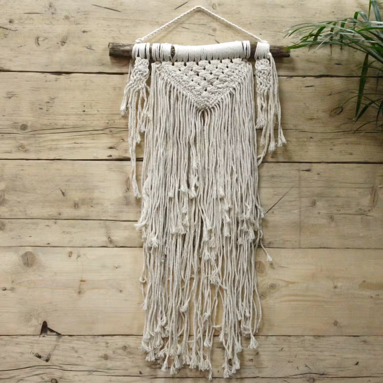 Makramé väggdekoration – Naturligt Överflöd 70 × 40 cm