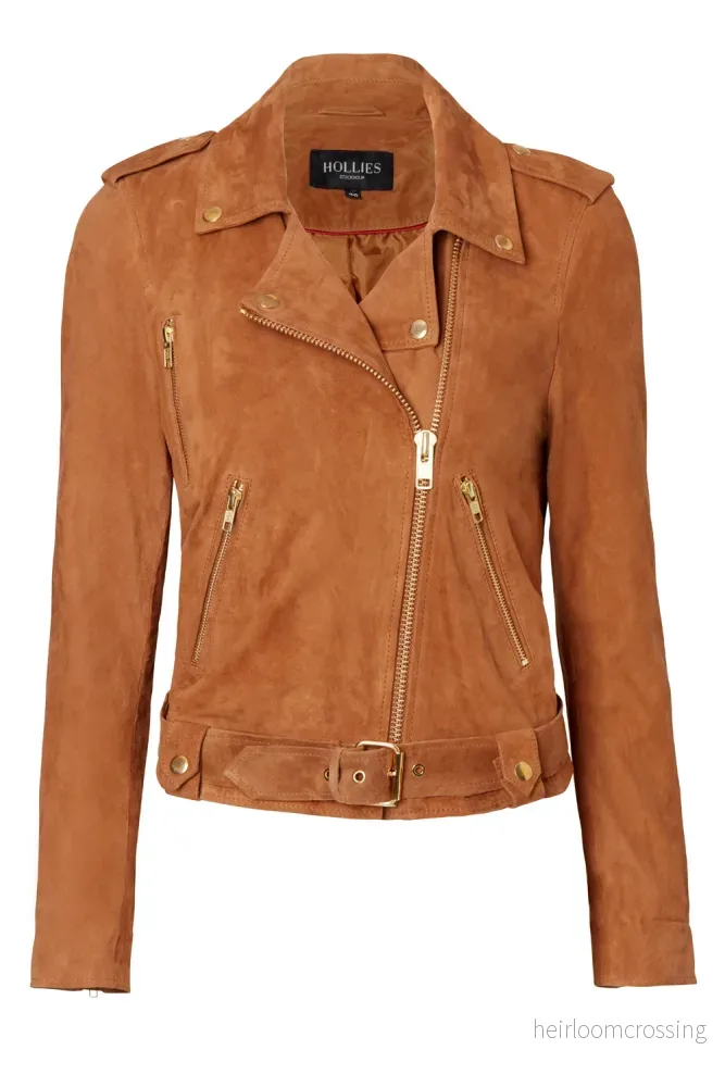 HOLLIES Taylor Suede Jacket Congac