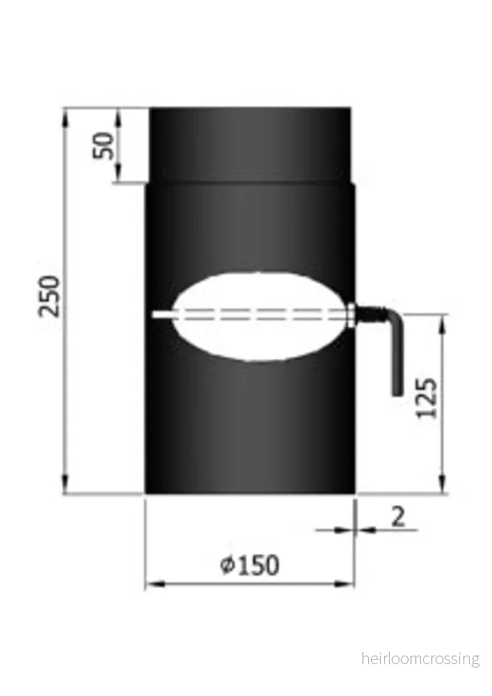 Rökrör Kaminex Rak längd med spjäll 250 mm