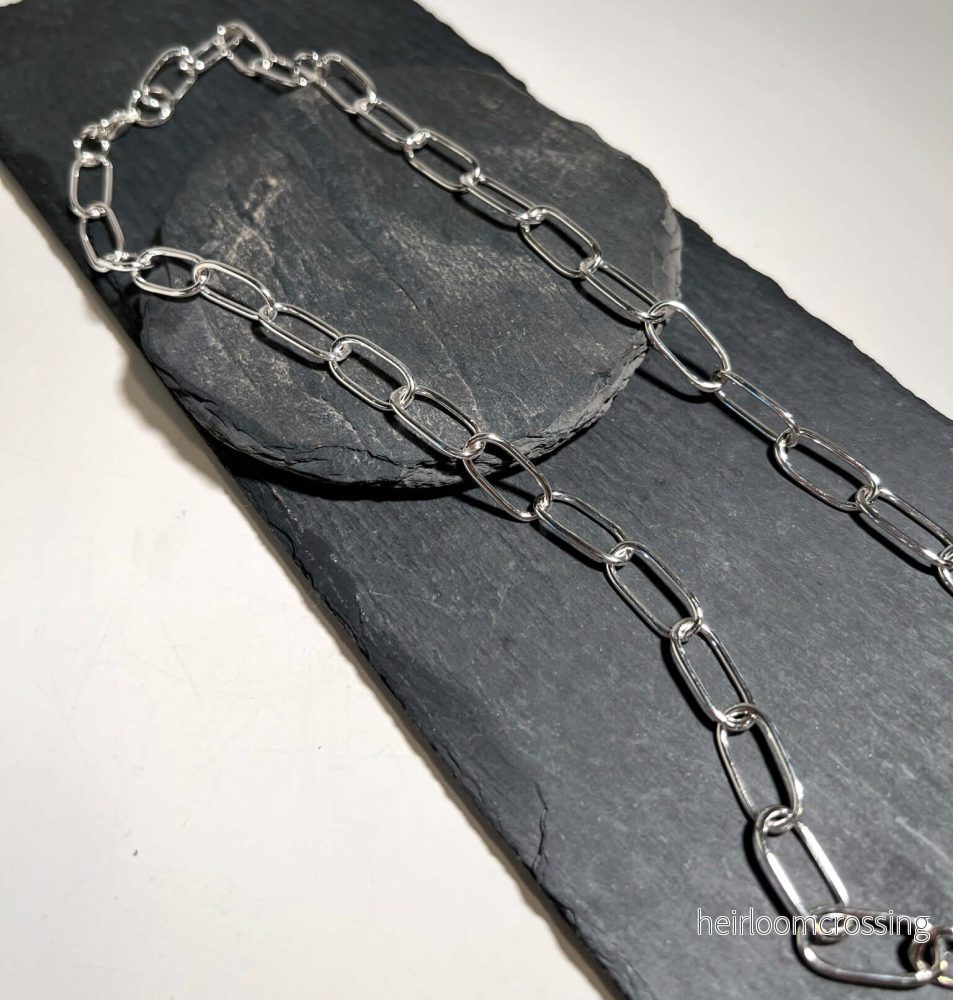 Silverhalsband kedja Paperclip - Bild 3