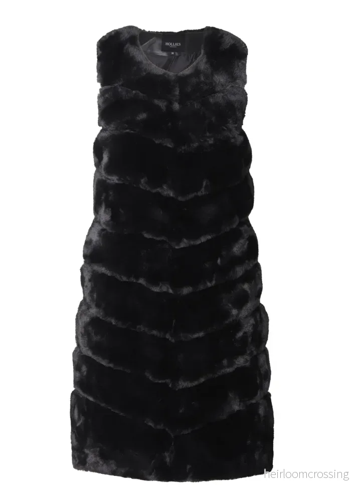 HOLLIES Emma Faux fur Väst Svart HOLLIES Emma Faux fur Väst Svart