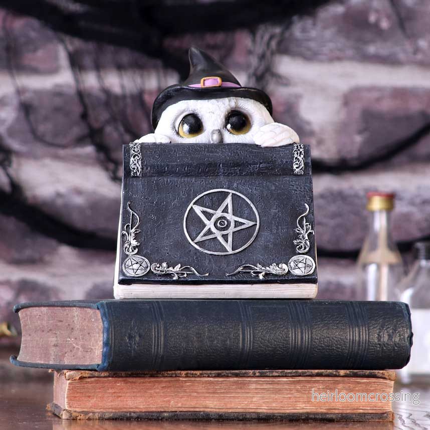 Owl's Spell - Handmålad häxugglefigur