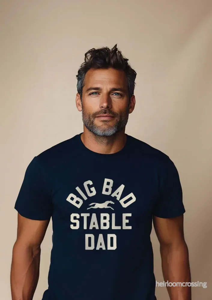 BIG BAD STABLE DAD navy blå T-Shirt