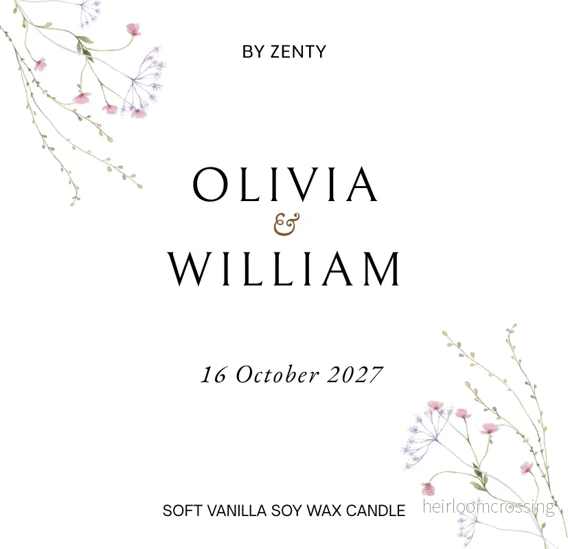 Personalised Wedding Name & Date Scented Candle Personalised Wedding Name & Date Scented Candle