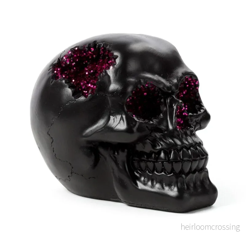 Black Geode Skull Purple Black Geode Skull Purple