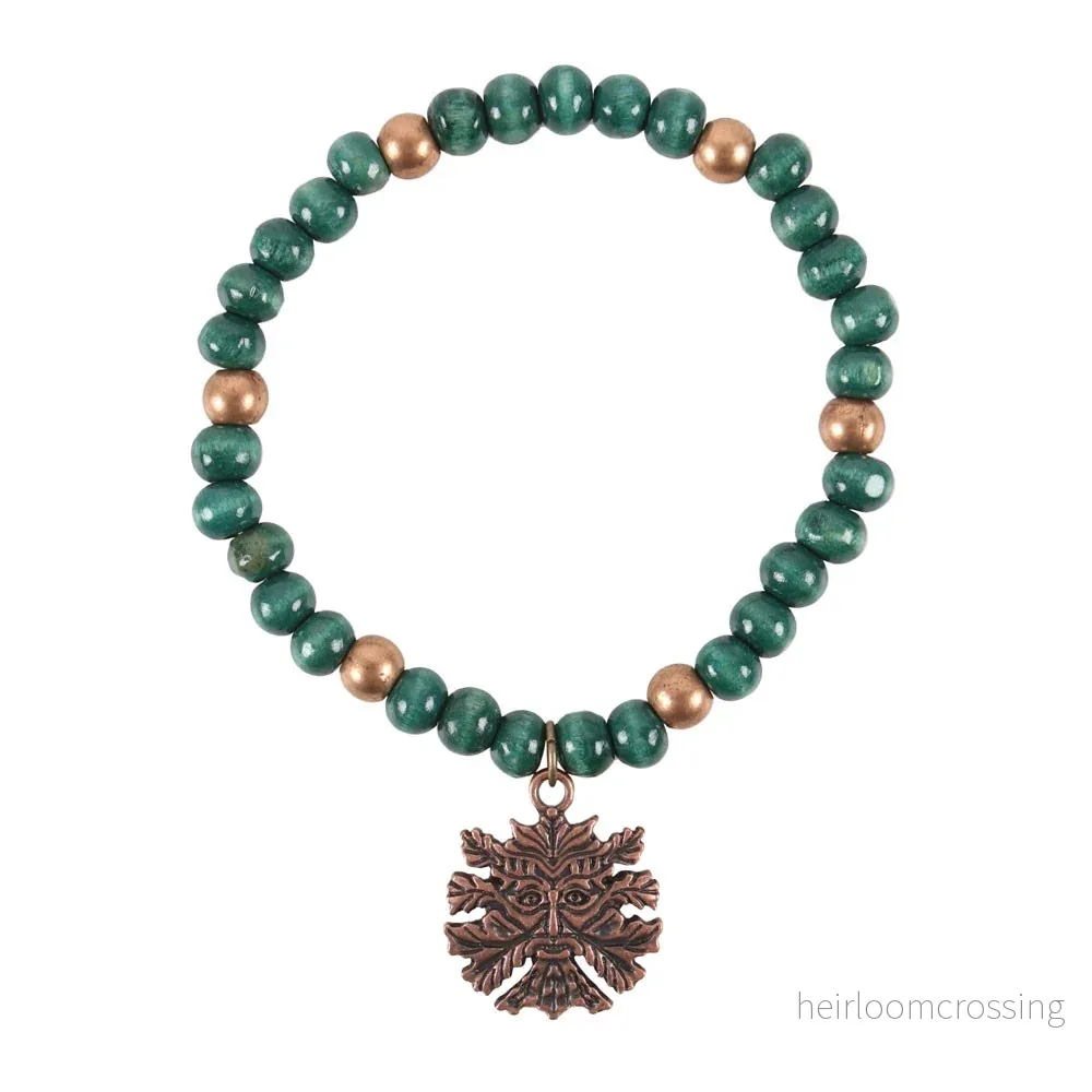 Green Man-armband – trä & metall