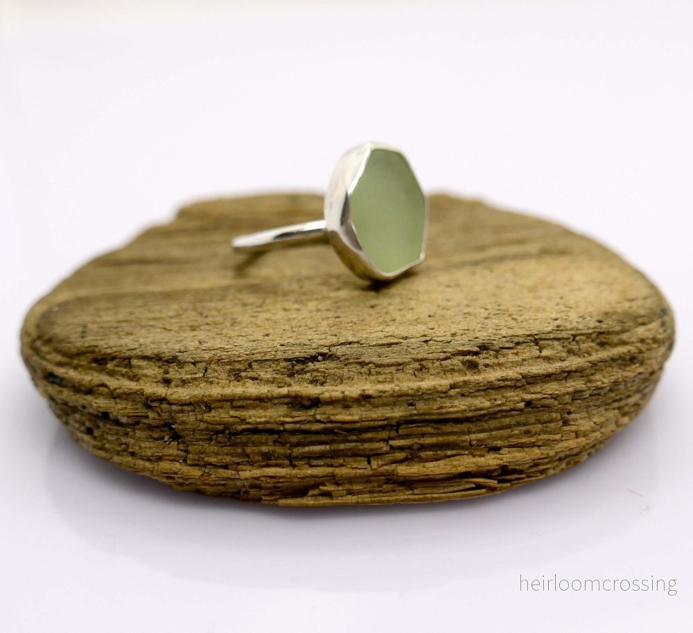 Silverring med strandglas Bedarra - Bild 2