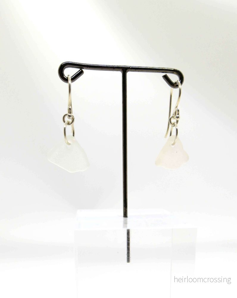 Silverörhängen med strandglas Lovart - Bild 2