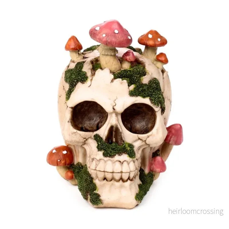 Skull With Mushrooms And Moss - Bild 2