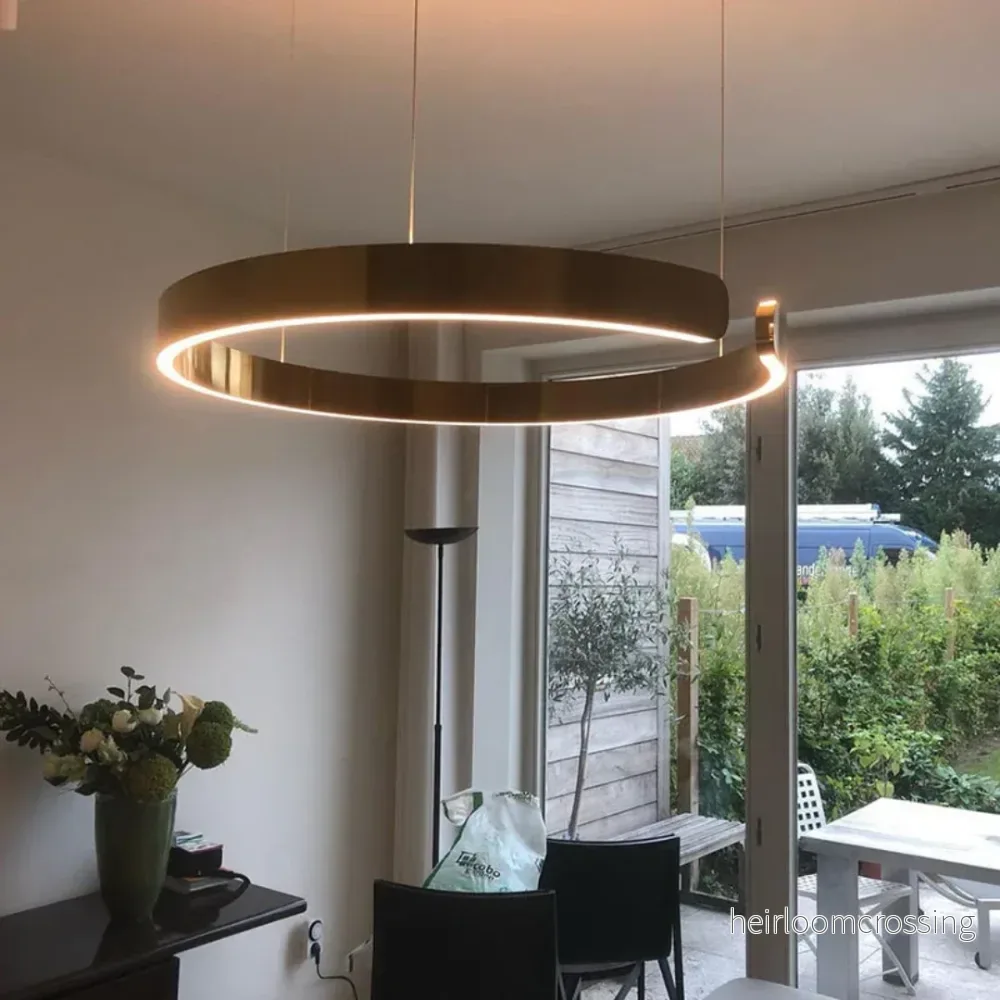 Modern LED hängande lampa – Dimbar, hållbar & stilren – Cirkulärt design för matsal, vardagsrum & kontor