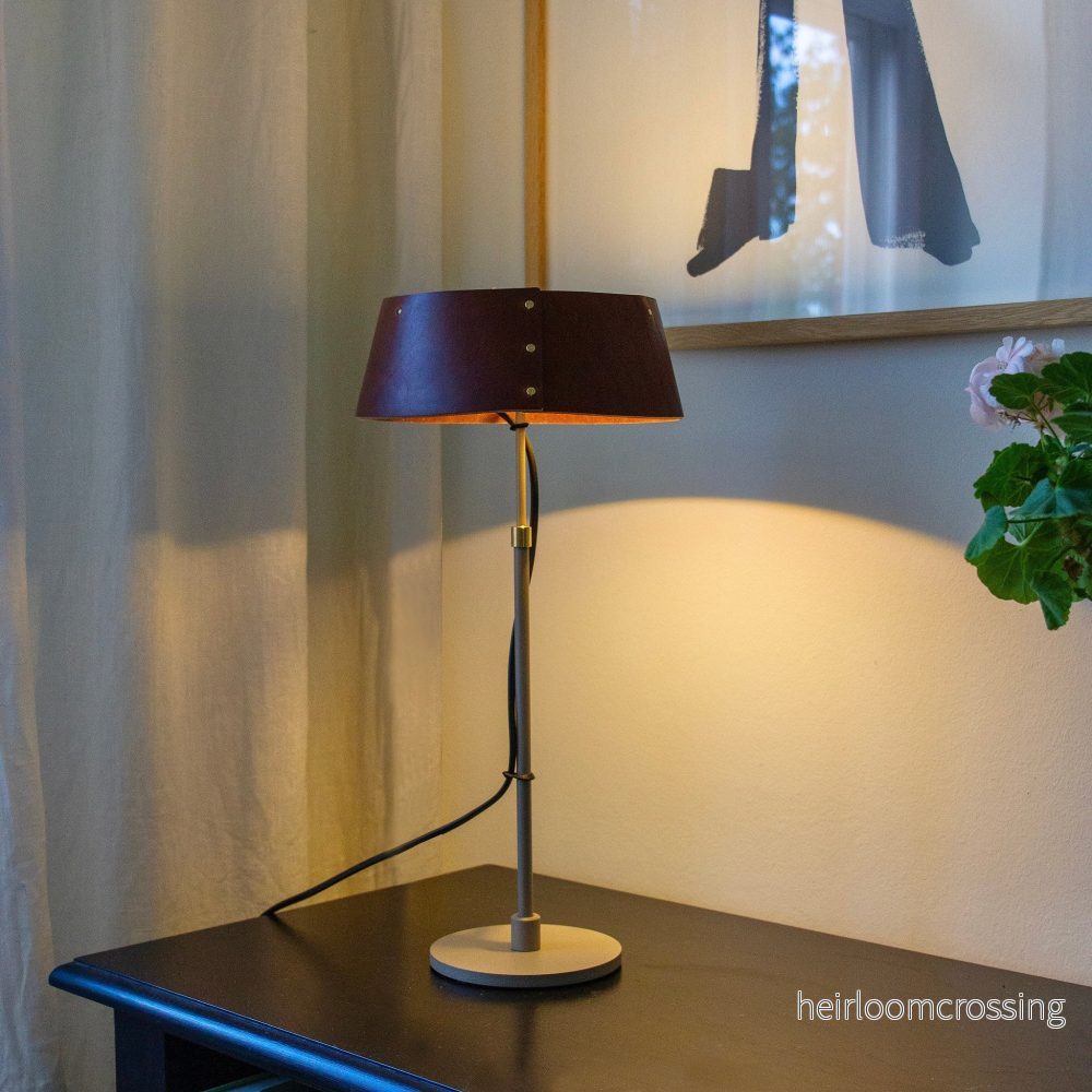 Karl läder bordslampa stor - Bild 3