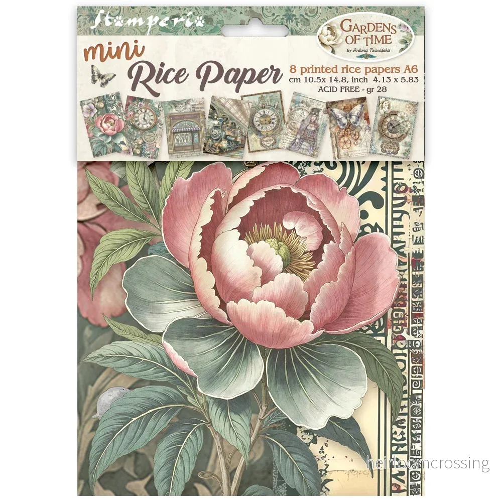 Printed Mini Rice paper A6 8 sheets for Art and Craft – Gardens of Time