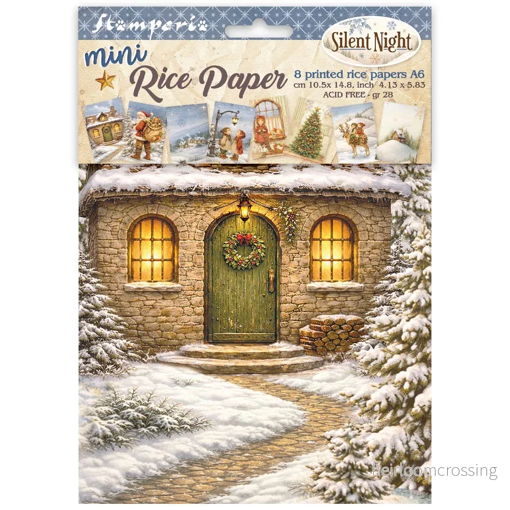 Printed Mini Rice paper A6 8 sheets for Art and Craft – Silent Night